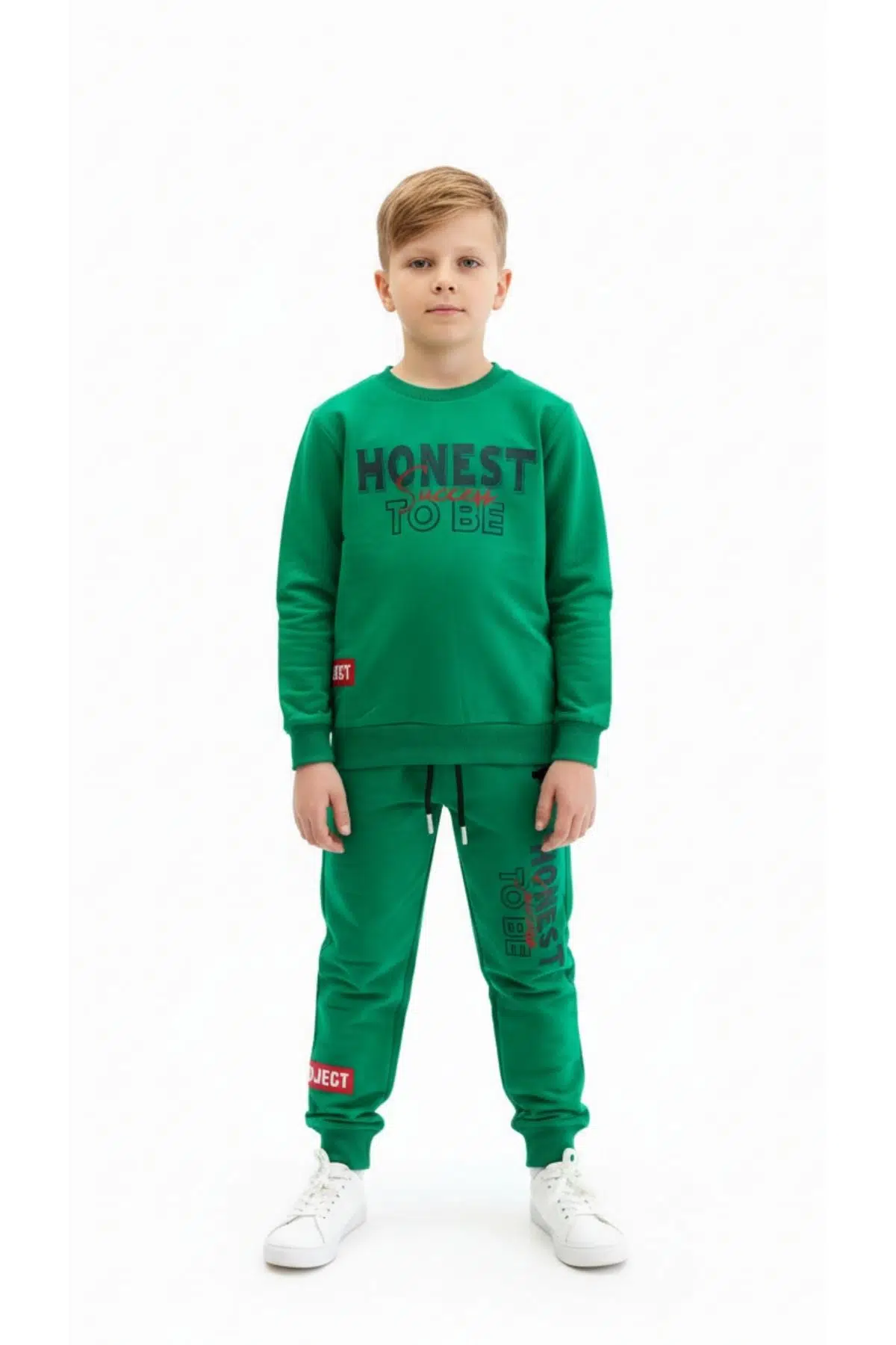 Toontoy Erkek Çocuk Baskılı Eşofman Takım - Koyu Yeşil