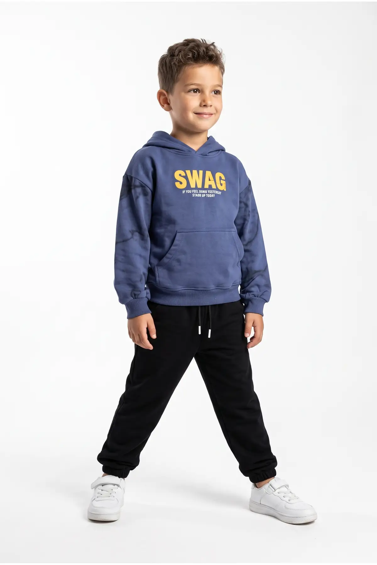 Toontoy Erkek Çocuk Kapüşonlu Swag Baskılı Eşofman Takım