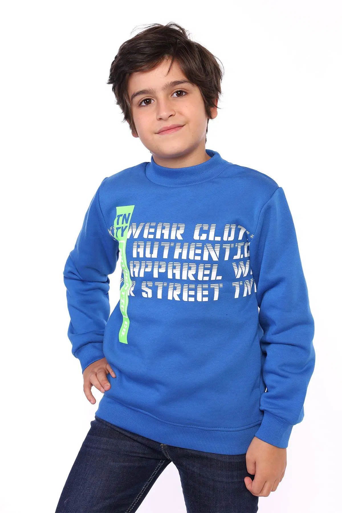 Toontoy Erkek Çocuk Tnty Baskılı Sweatshirt - Saks