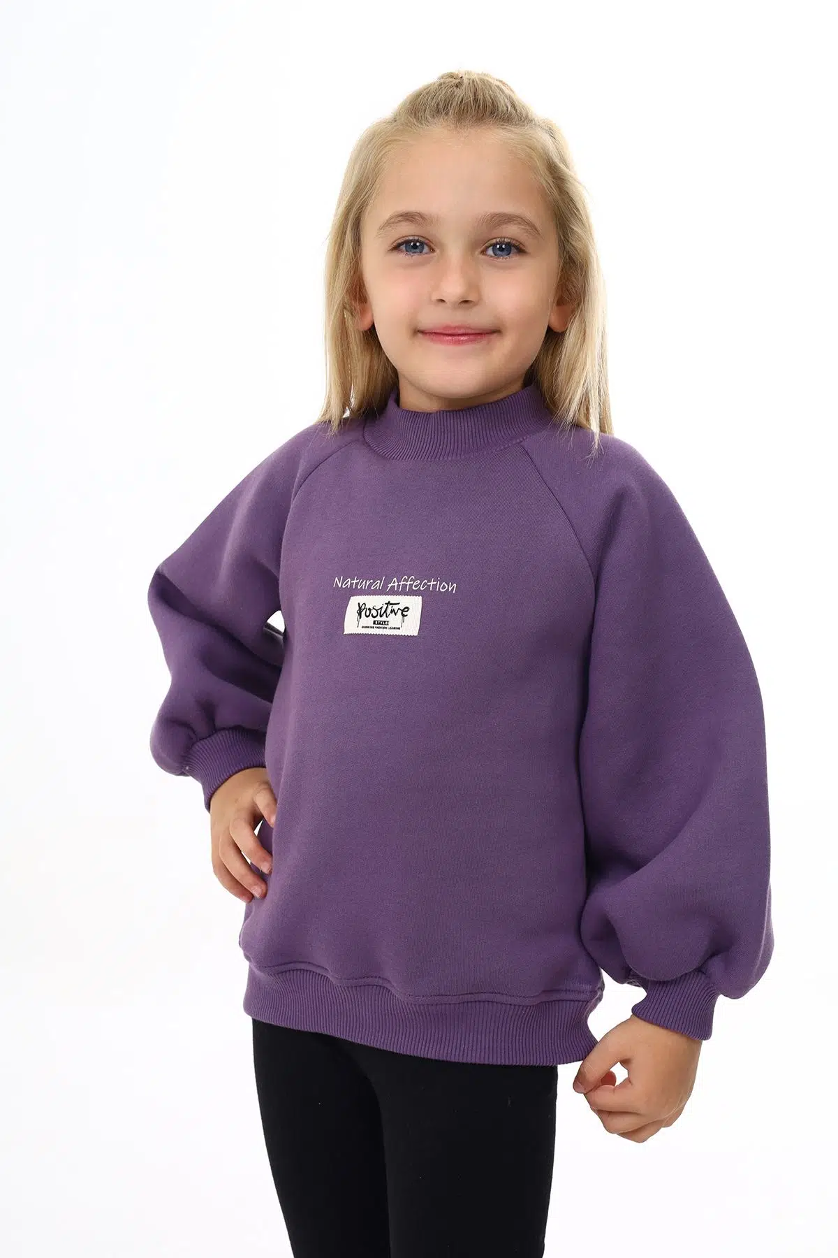 Toontoy Kız Çocuk Baskılı Sweatshirt - Mor